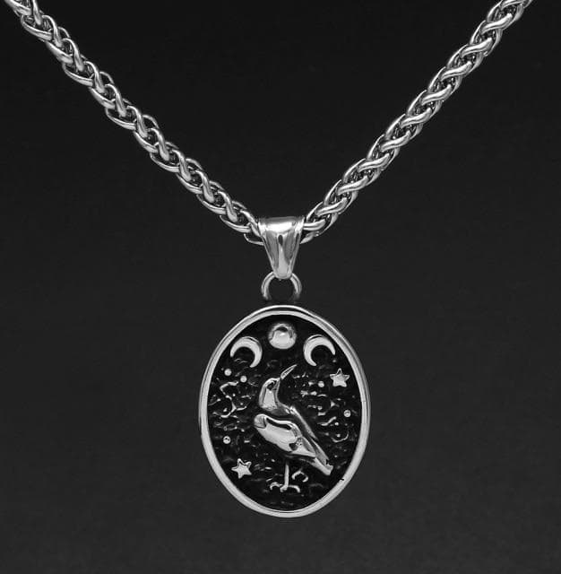 Vikings Raven Stainless Steel Chain Necklace