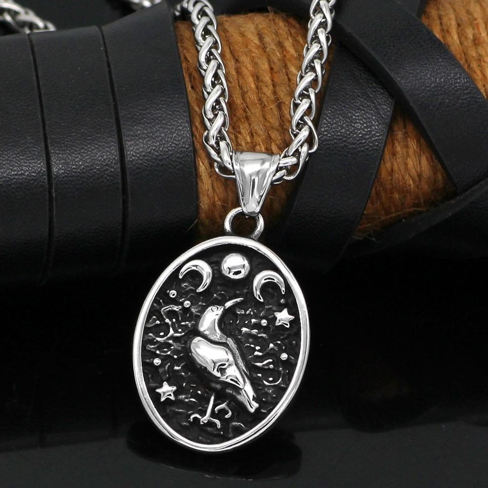 Vikings Raven Stainless Steel Chain Necklace