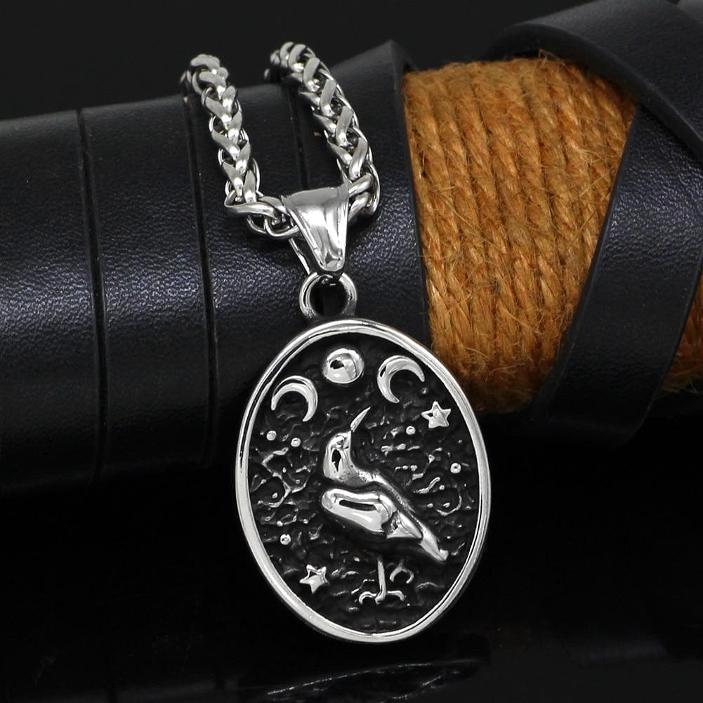 Vikings Raven Stainless Steel Chain Necklace