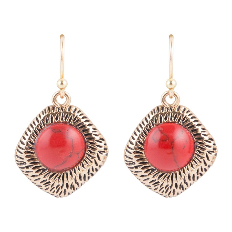 Nomad Red Howlite Earrings