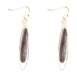 Onyx Matrix Teardrop Statement Earring