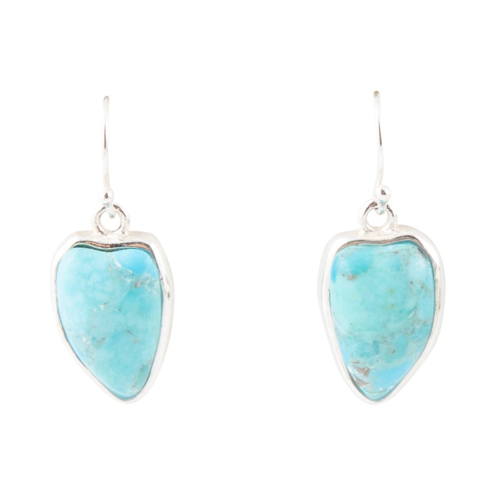 Organic Turquoise and Sterling Silver Drop Earrings