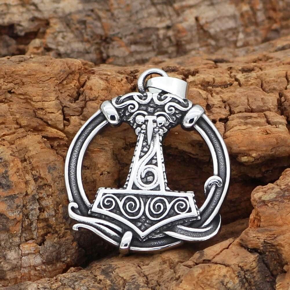 Vikings Mjolnir Stainless Steel Pendant Necklace