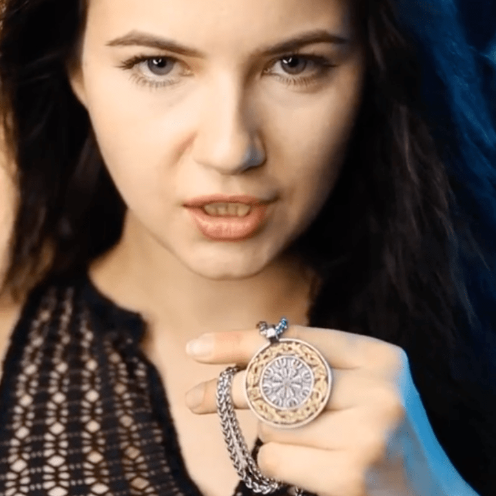 Vikings Rune Helm of Awe Stainless Steel Necklace