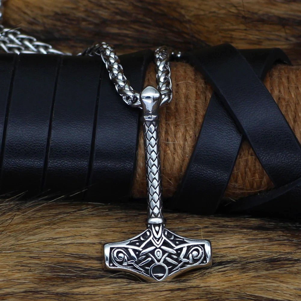 Vikings Thor's Hammer Stainless Steel Necklace