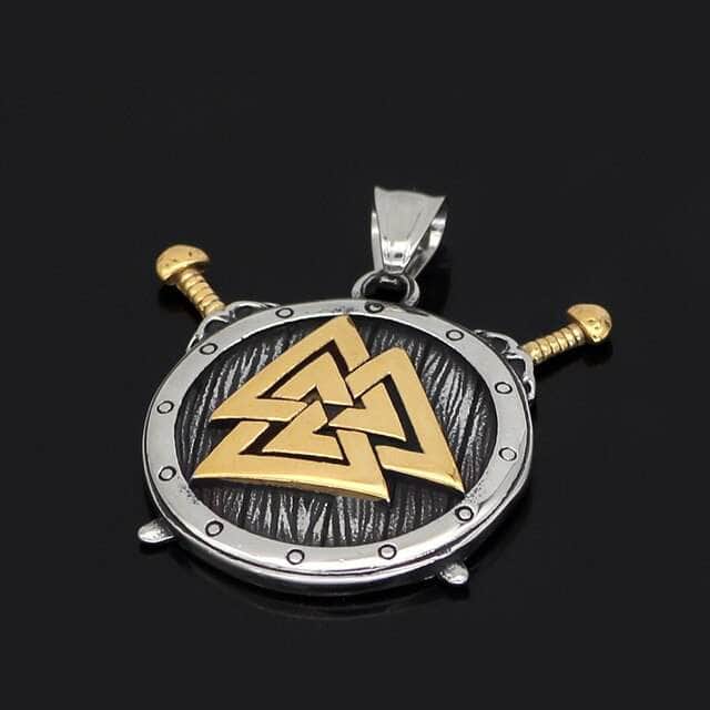 Vikings Valknut and Sword Stainless Steel Necklace