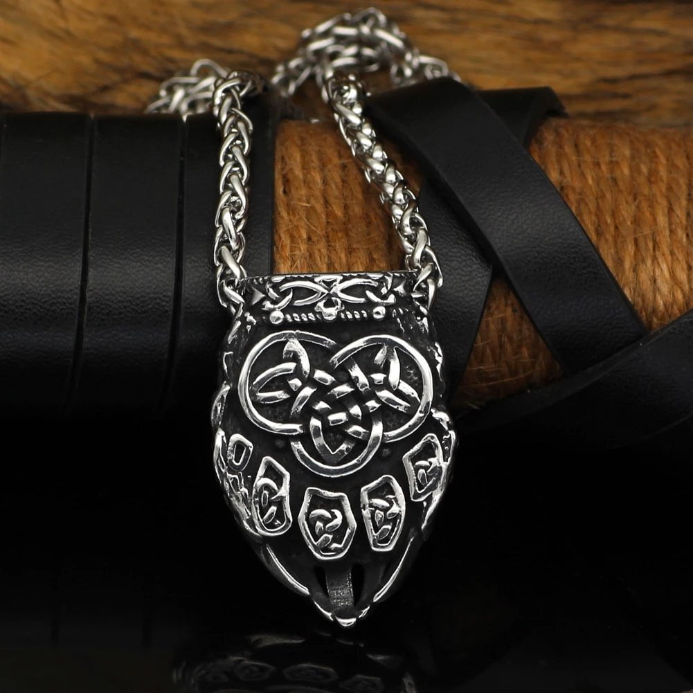 Vikings Bear Paw Valknut Stainless Steel Necklace