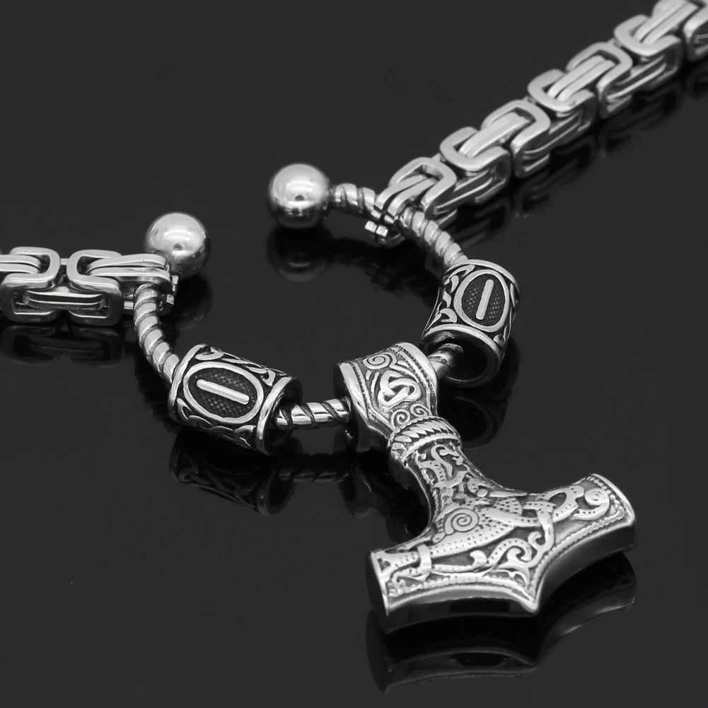 Vikings Hammer of Thor Stainless Steel Necklace
