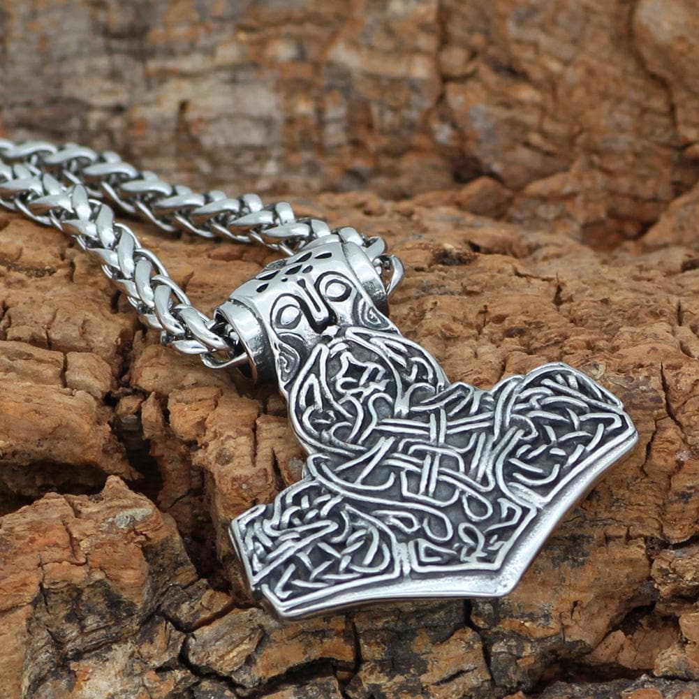 Vikings Thor Hammer Stainless Steel Necklace