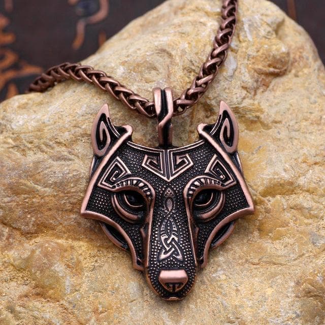 Viking Wolf Head Necklace