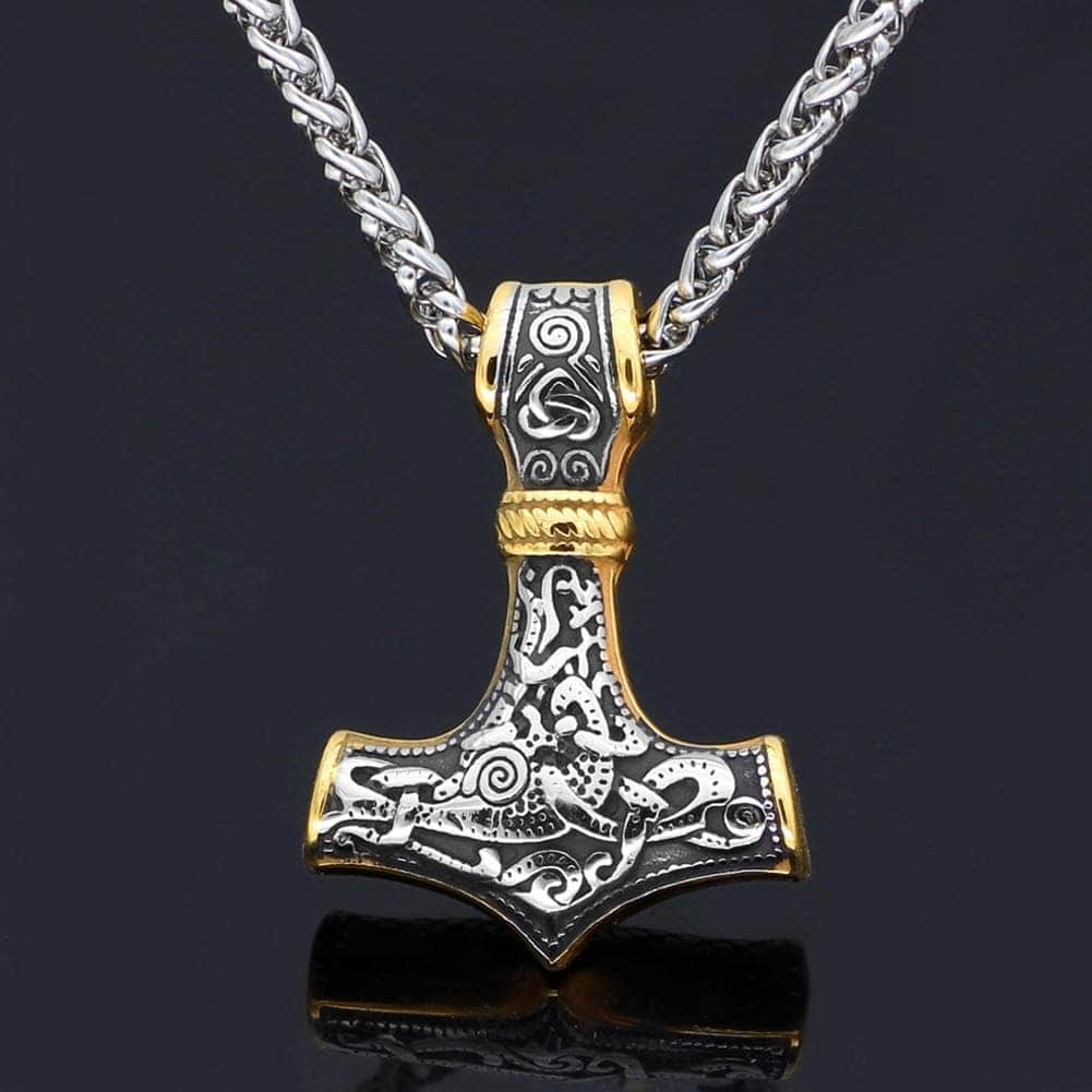 Vikings Mjolnir Stainless Steel Pendant Necklace