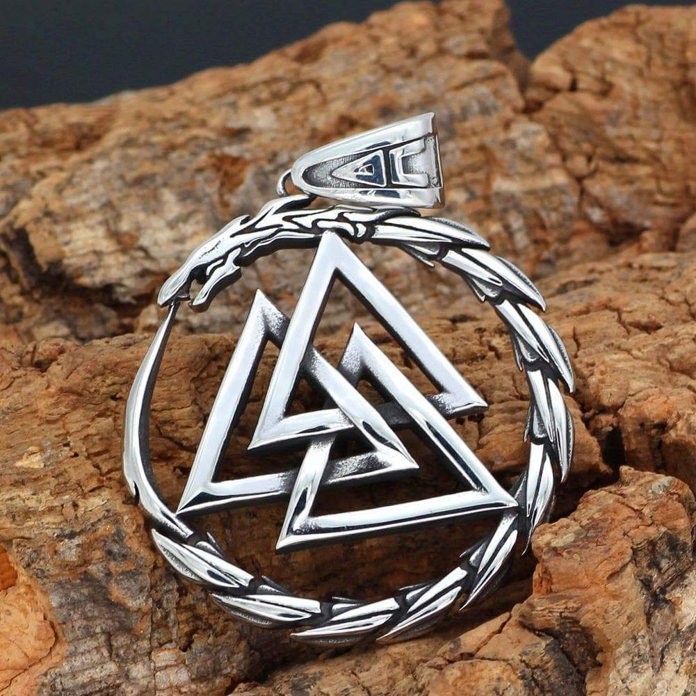 Vikings Jörmungandr Valknut Stainless Steel Necklace