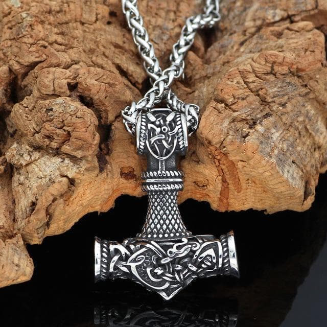 Viking Stainless Steel Thor’s Hammer Necklace