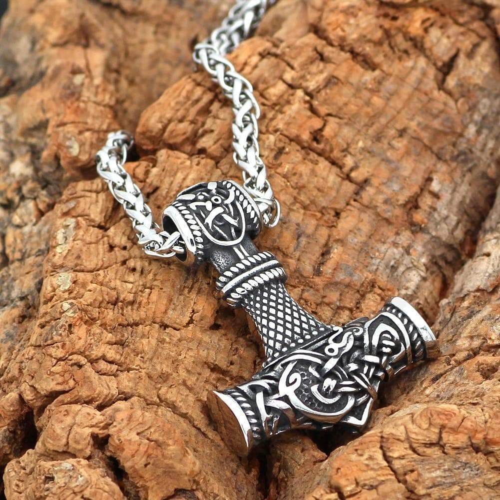 Viking Stainless Steel Thor’s Hammer Necklace