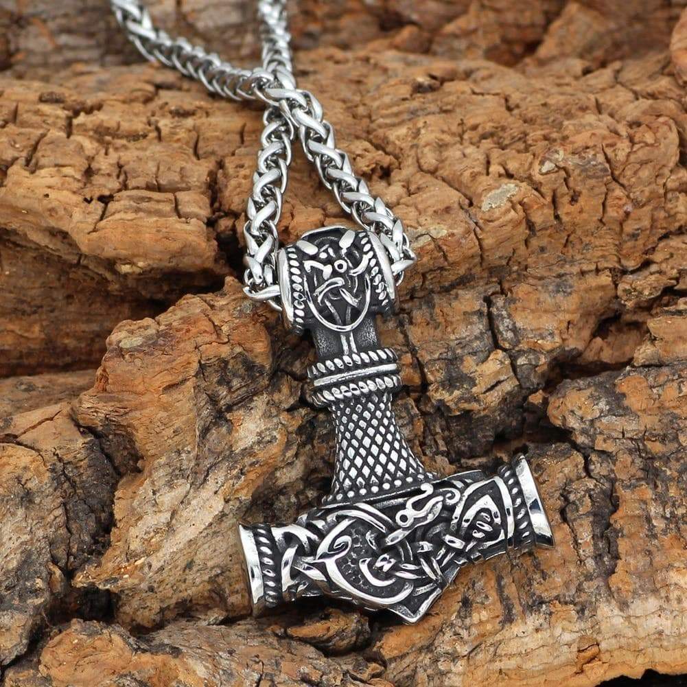 Viking Stainless Steel Thor’s Hammer Necklace