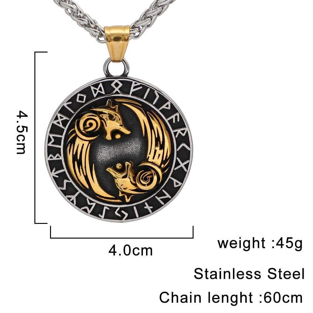 Vikings Geri and Freki Pendant & Necklace