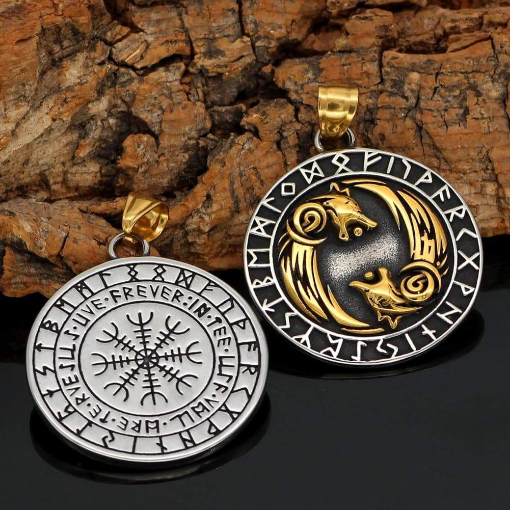 Vikings Geri and Freki Pendant & Necklace