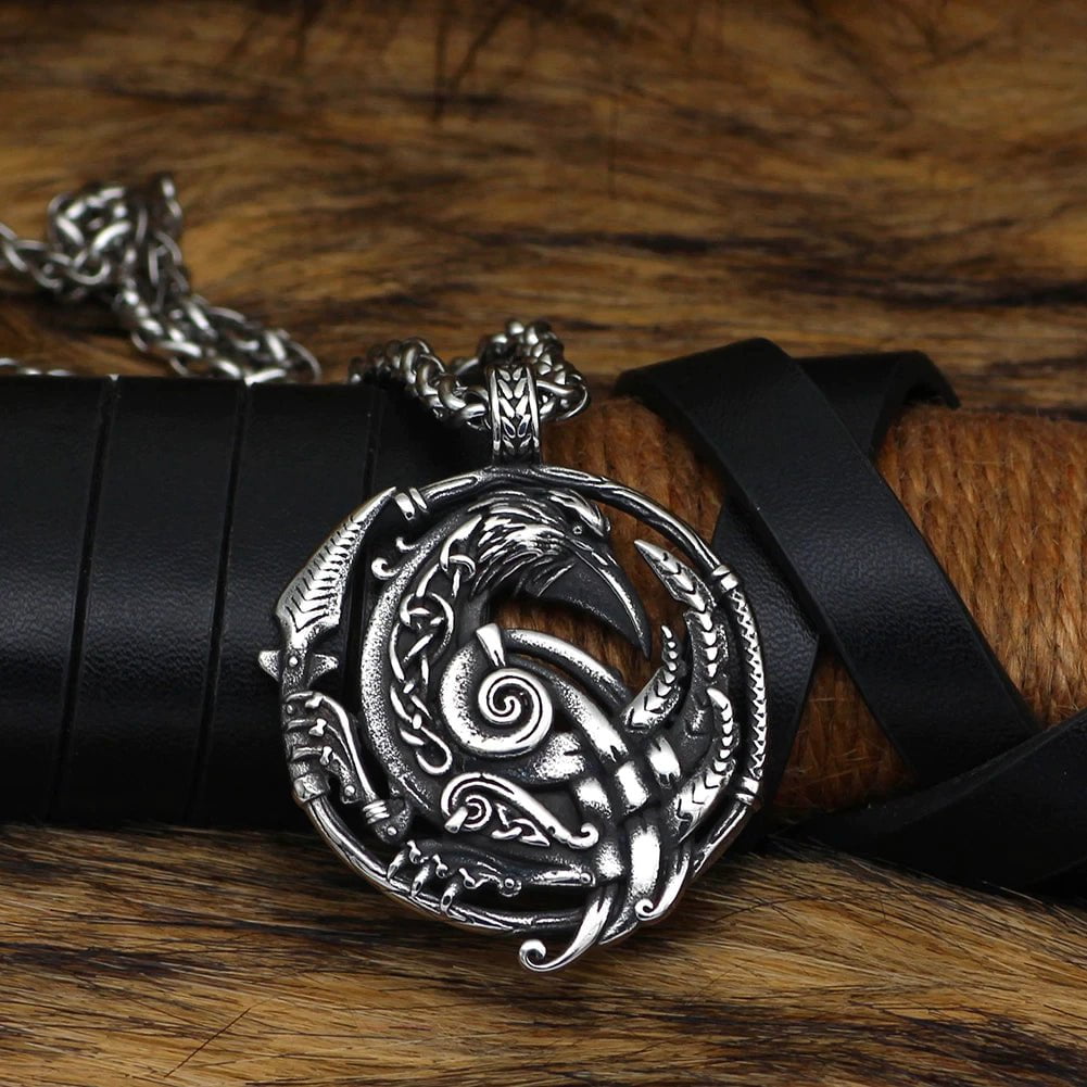 Vikings Odin's Raven Stainless Steel Necklace