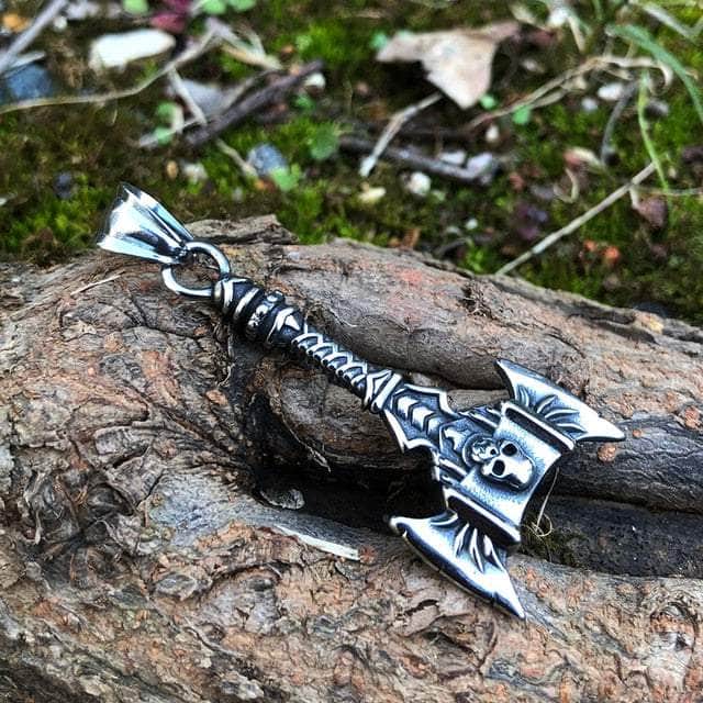 Vikings Skull Axe Stainless Steel Necklace