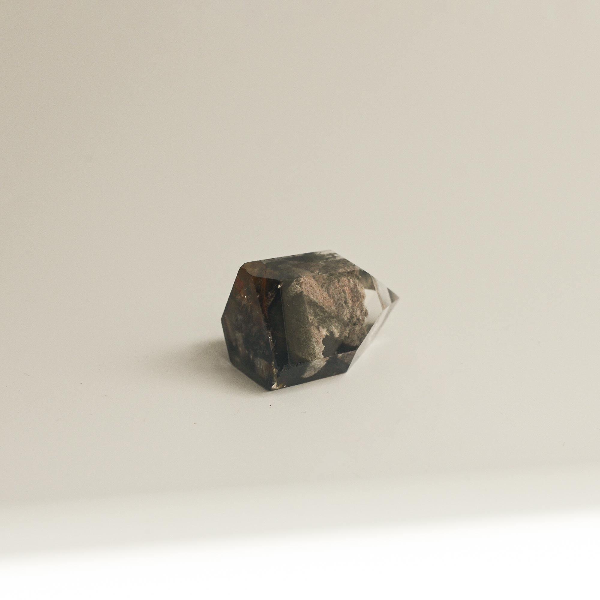 Hematite Phantom Quartz Crystal Tower | Short