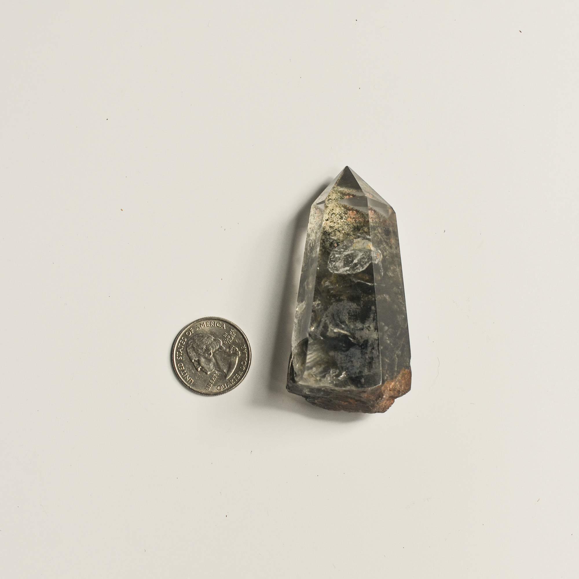 Hematite Phantom Quartz Crystal Tower | Tall