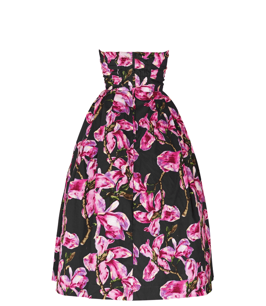 Lana Dress w/ Tulle Black Strapless Midi Dress