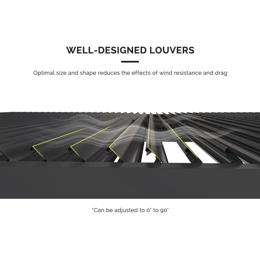 [12x16FT] Premium Outdoor Gray Aluminum Hardtop Pergola Gazebo With Adjustable Roof (95281364)