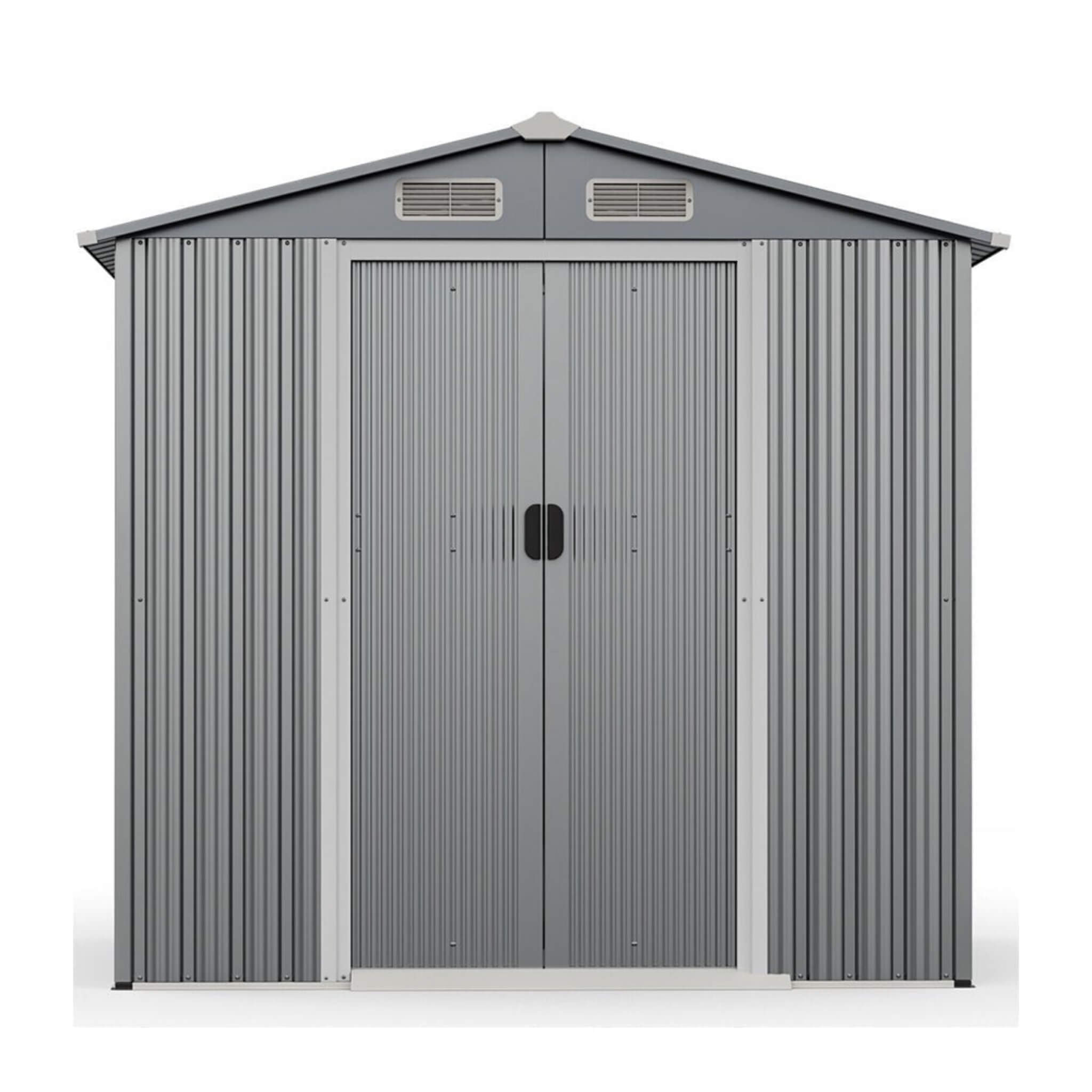 Premium Garden Galvanized Steel Storage Shed W/ Lockable Sliding Doors, 6x4' (SAK75842)