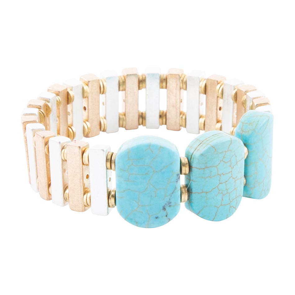 Pueblo Blue Magnesite Slim Stretch Bracelet