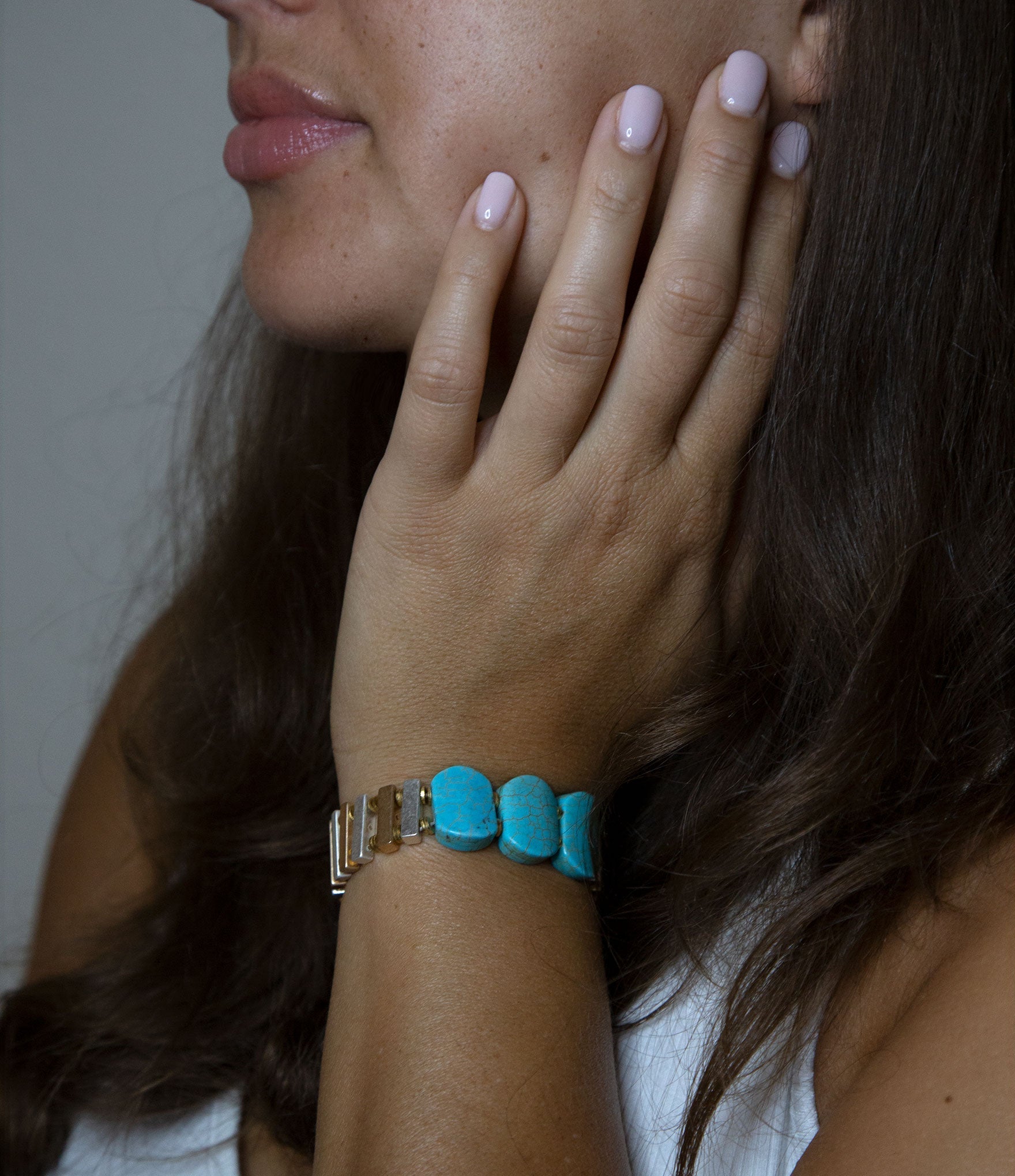Pueblo Blue Magnesite Slim Stretch Bracelet