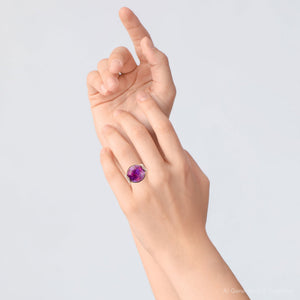 Purple Turquoise Golden Statement Ring