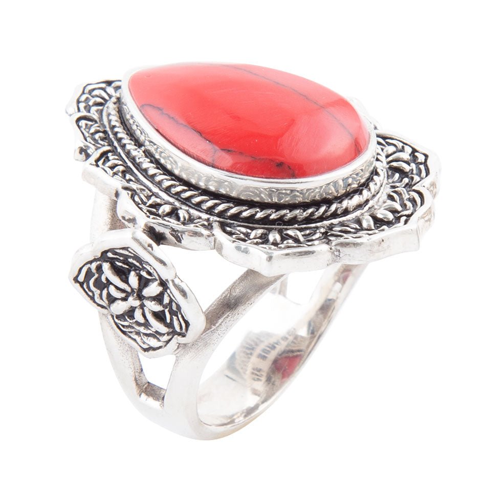 Red Siren Howlite Sterling Ring