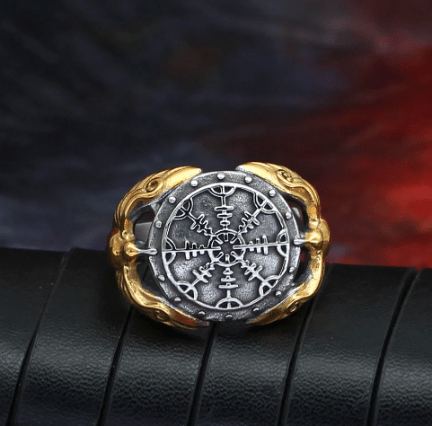 Vikings Raven Runes  Stainless Steel Ring