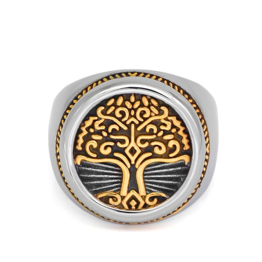 Viking Tree of Life Solid Stainless Steel Ring