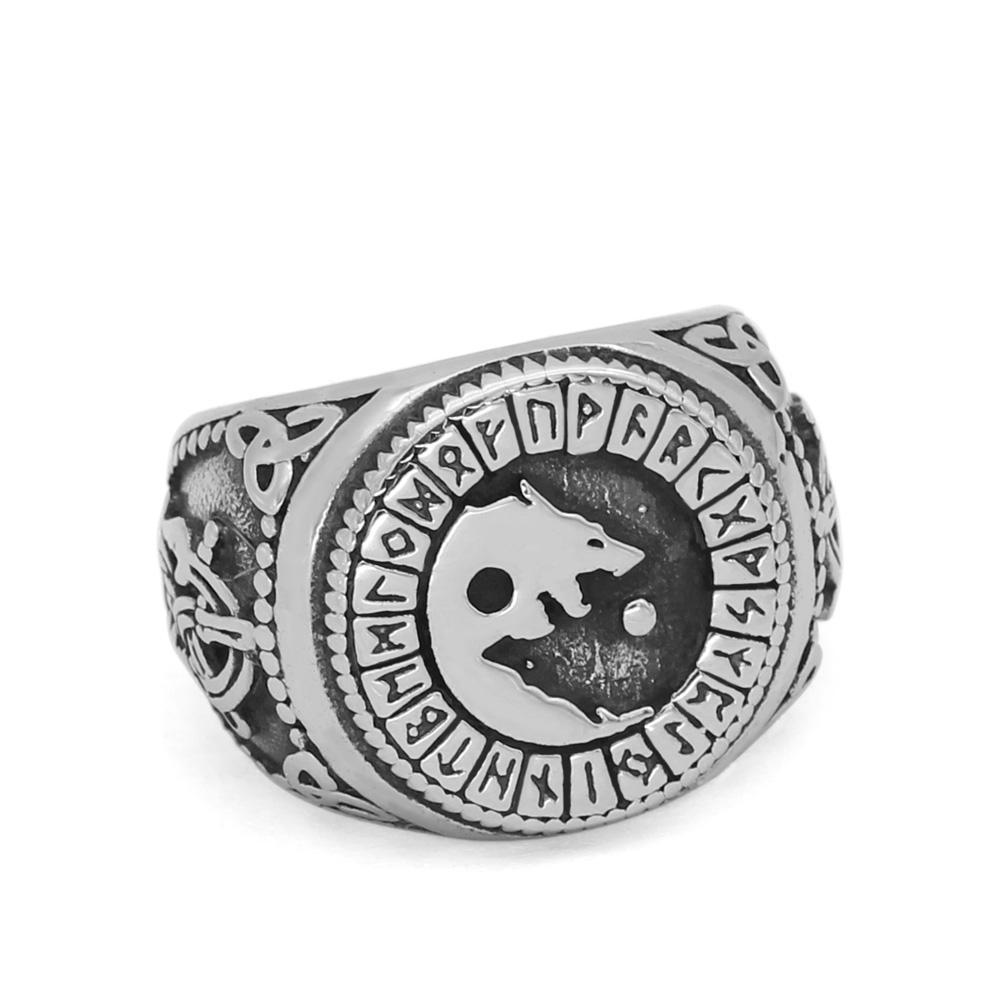 Viking Stainless Steel Wolf Ring