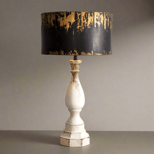 Rustic Table Lamp with Distressed Metal Shade