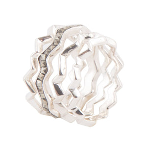 Marcasite and Sterling Silver Stack Ring Set