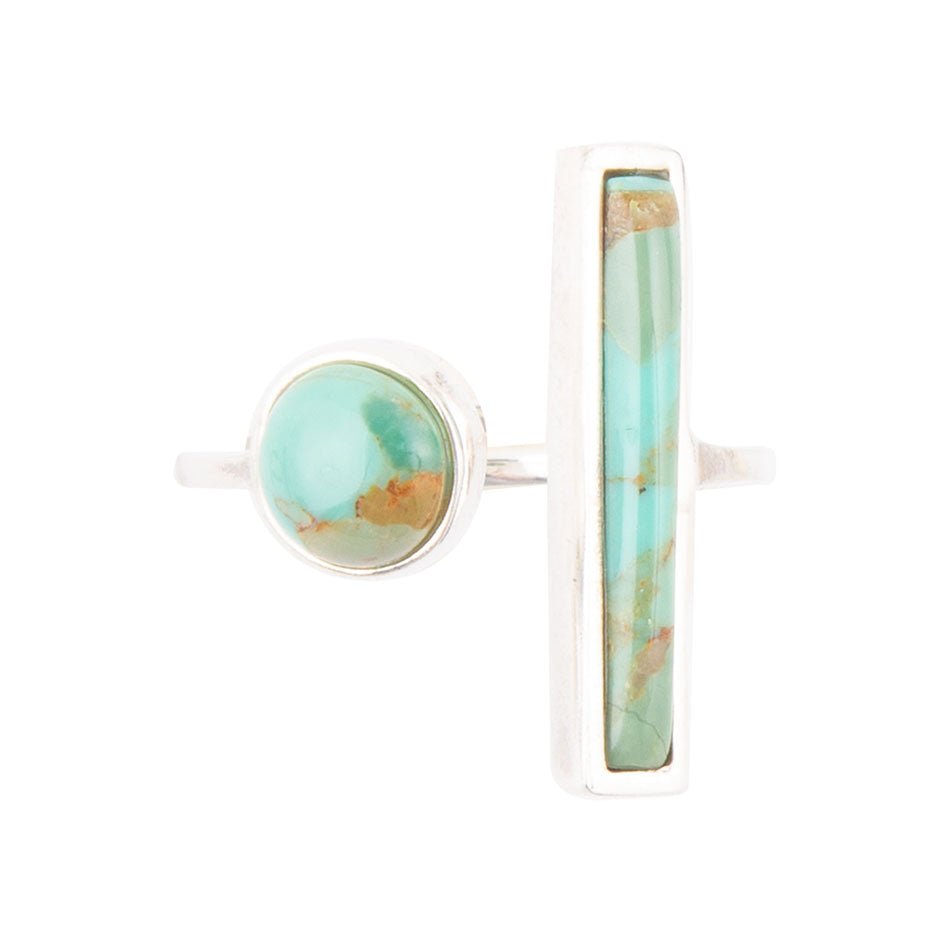 Blue Turquoise Size Adjustable Sterling Silver Ring