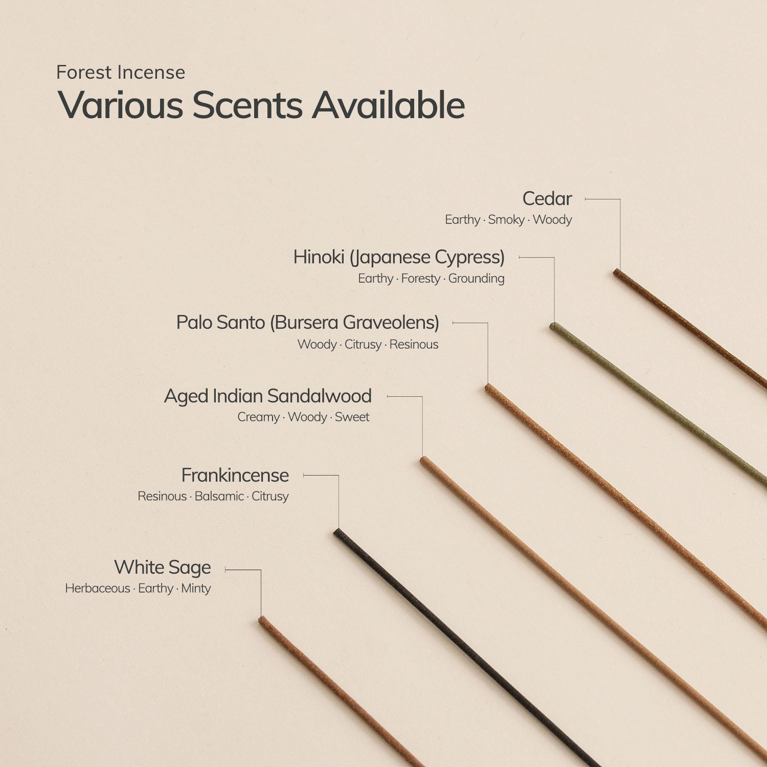 Cedarwood Incense Stick Set – 30 Sticks with Ceramic Holder