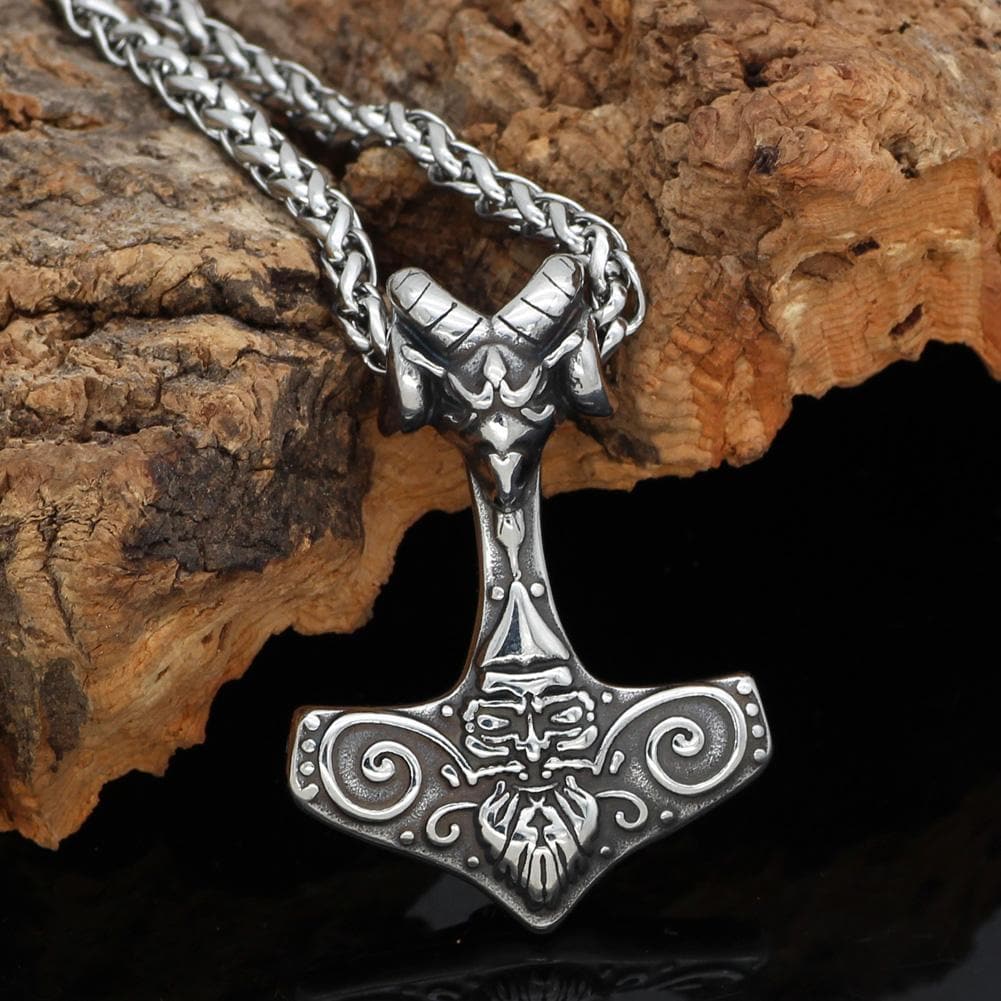 Vikings Thor's Hammer Stainless Steel Necklace