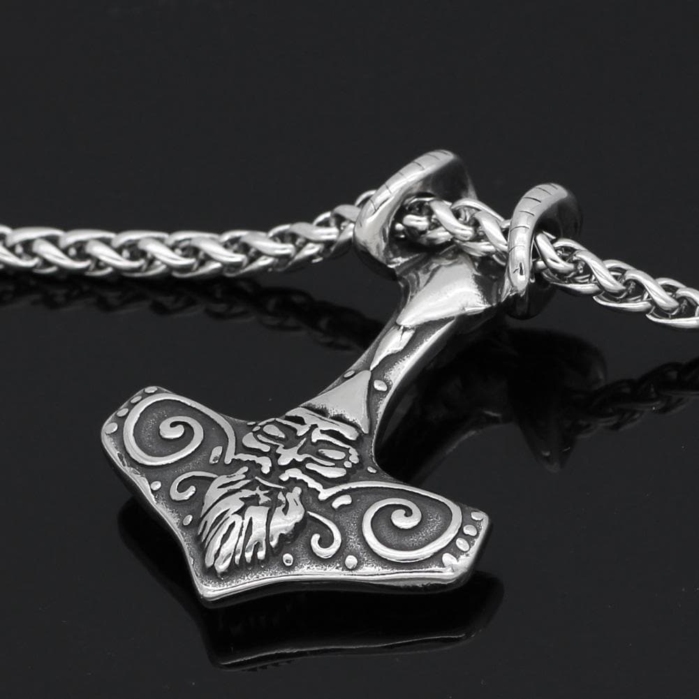 Vikings Thor's Hammer Stainless Steel Necklace