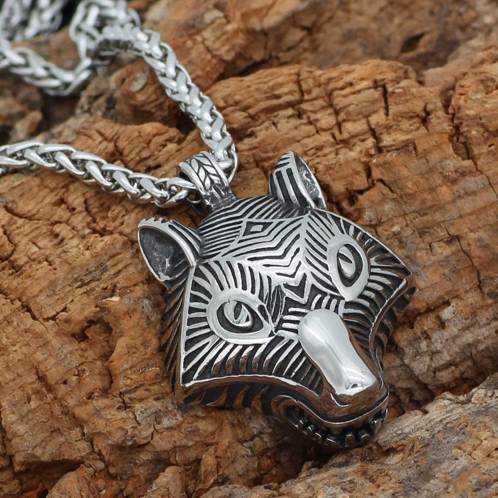 Vikings Wolf Fenrir Stainless Steel Necklace