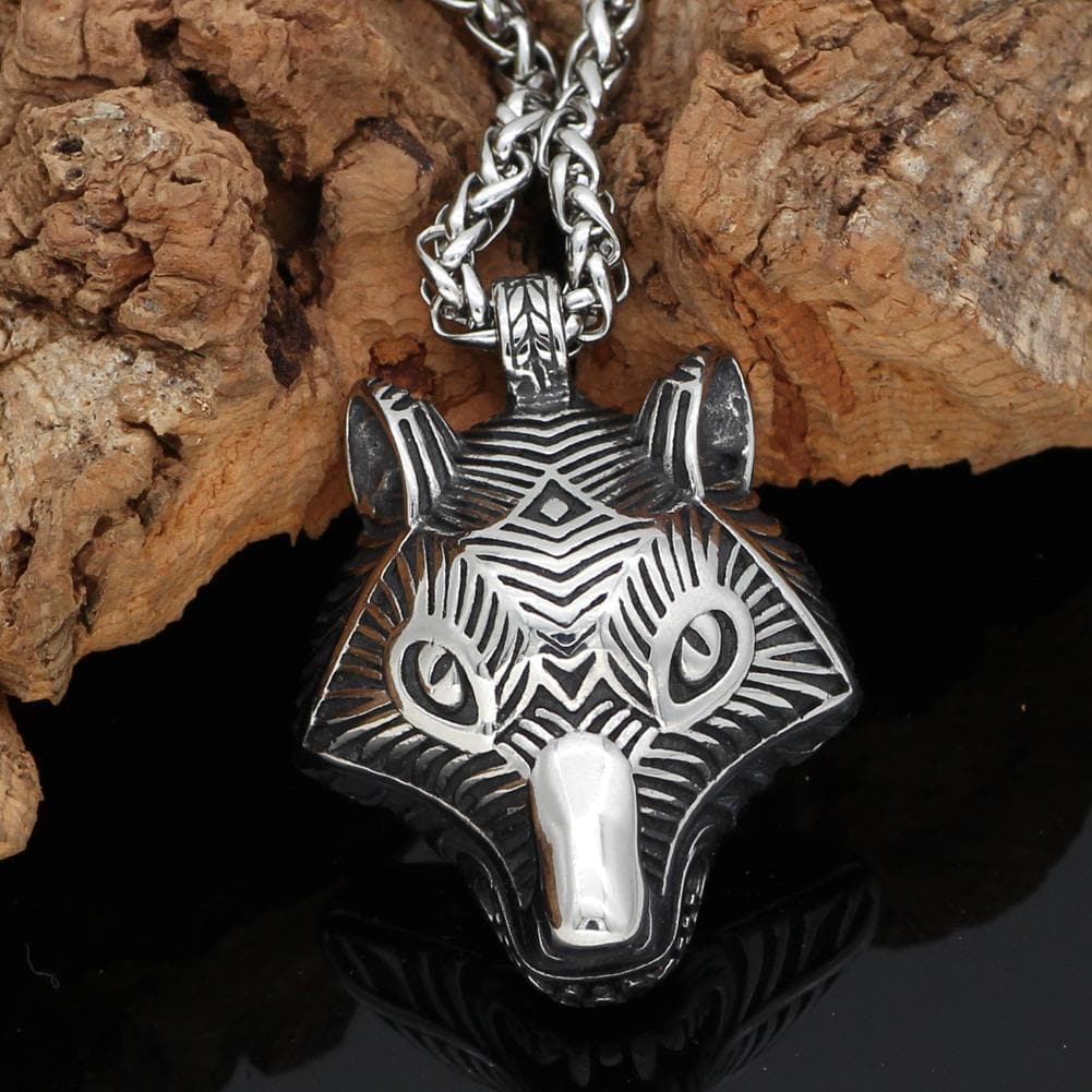 Vikings Wolf Fenrir Stainless Steel Necklace