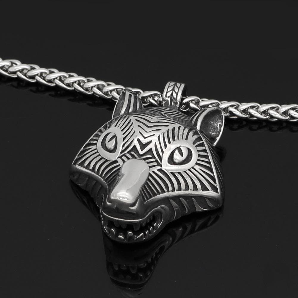 Vikings Wolf Fenrir Stainless Steel Necklace