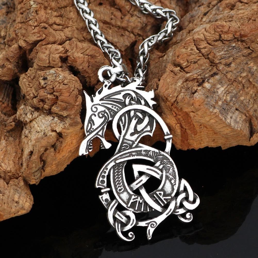 Vikings Fenrir The Monster Wolf Stainless Steel Necklace