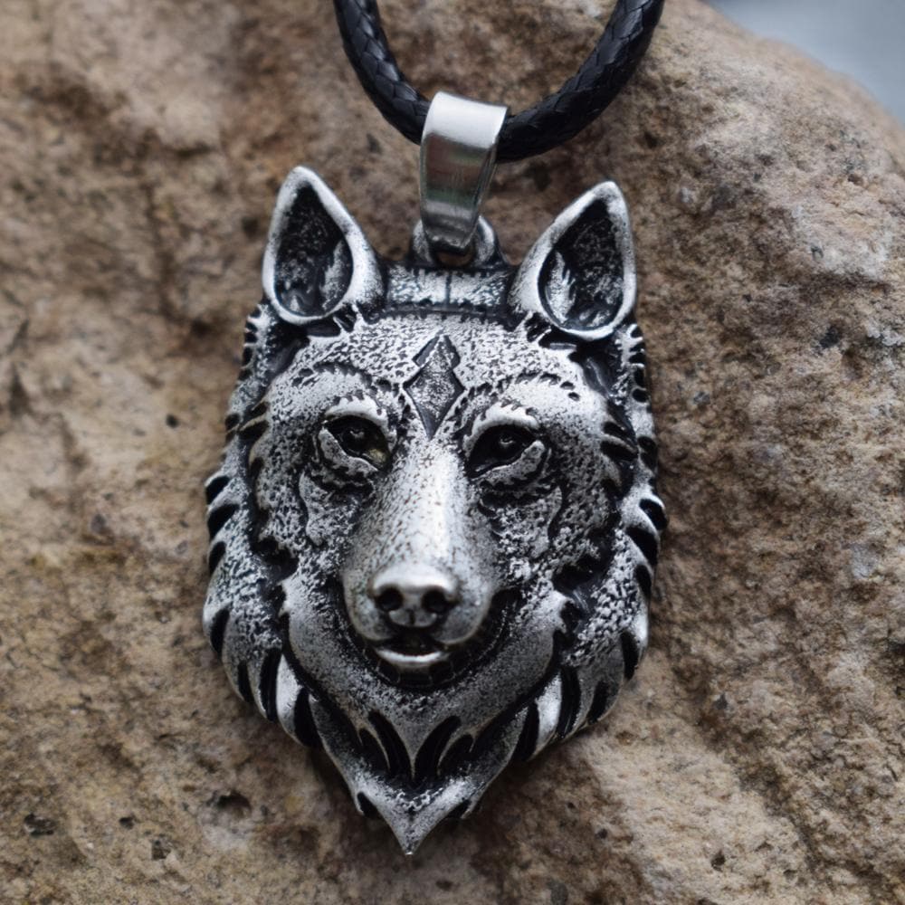Vikings Fenrir Wolf Head Necklace