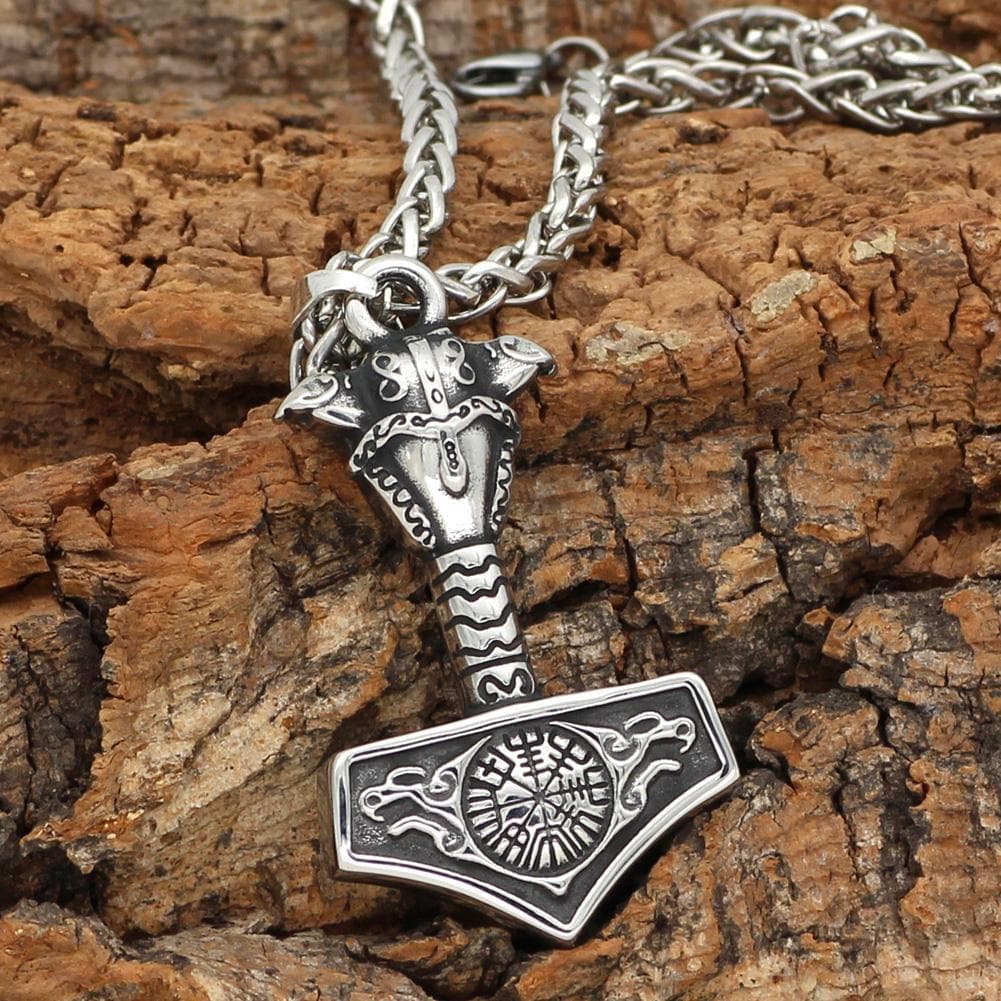 Vikings Thor's Hammer Stainless Steel Necklace