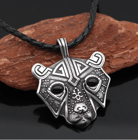 Vikings Bear Head Stainless Steel Pendant Necklace