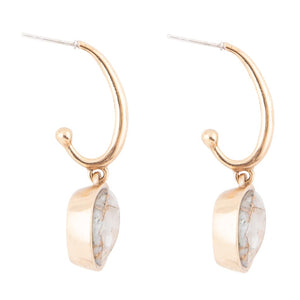White and Golded Calcite Drop Earrings