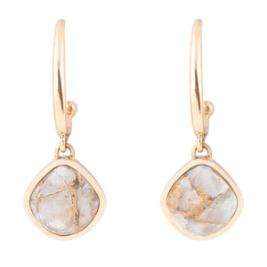 White and Golded Calcite Drop Earrings